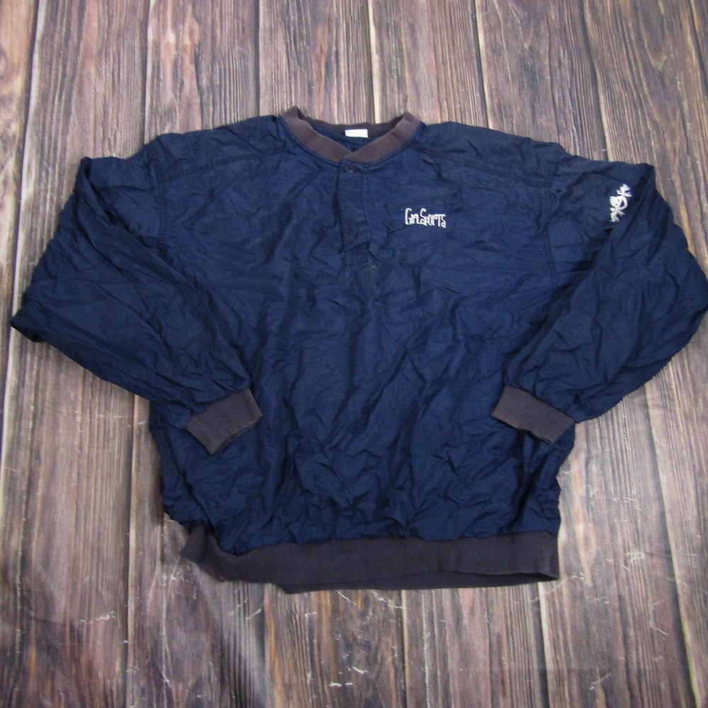 GirlSports Jacket Teens L Blue Pullover Windbreaker Nylon Embroidered Logo